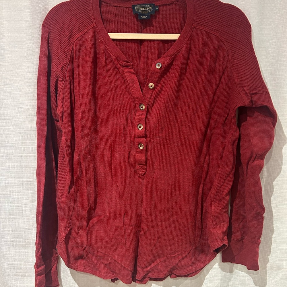 Pendleton Women's Red Henley Thermal